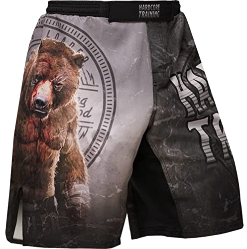 Hardcore Training Fight Shorts Män Boxning MMA Combat BJJ Grappling Fitness Muay Thai Kickboxning No Gi Kickboxing (DE/NL/SE/PL, Alfa, L, Regelbunden, Regelbunden, Grey Brown)