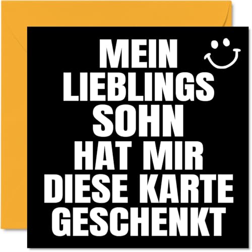 Stuff4 Lustige Geburtstagskarten für Papa Mama Männer und Frauen | Meine Lieblings, Glückwunschkarte zum Geburtstag für Mama Papa Eltern vom Sohn 145 mm x 145 mm Witzige Humor-Bday-Grußkarten