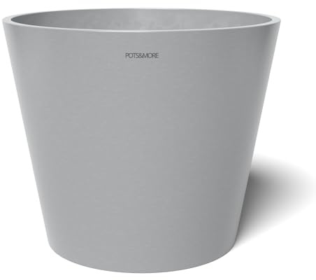 POTS&More Pflanztopf Conico 30 (ø 31 cm, runde Form, Farbe Hellgrau, Höhe 25,6 cm, Übertopf Kunststoff, für Zimmerpflanzen) VP013002