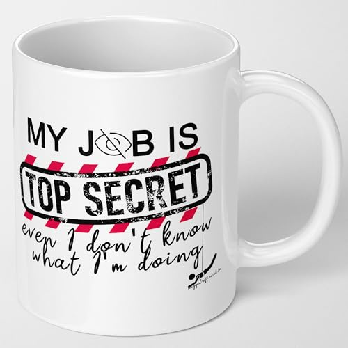 Office Gifts My Job is top Secret Mug Secret Santa Gifts idea Funny Coffee Work Mug Gift for Work Colleagues Funny Present