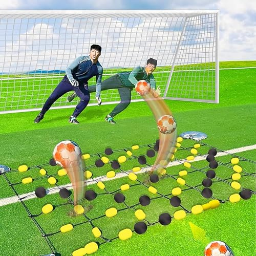 ANGDI Torwart-Abweiser, 200 x 280 cm Torwart-Trainingsausrüstung, Torlinienreflex- und Beweglichkeitstrainingsausrüstung, 4 Wassersäcke, Futsal-/Siebener-Fußballtor für Kinder, Erwachsene