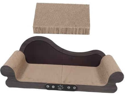 BESPORTBLE Kratzbrett für Katzen in Sofaform Katzenkratzliege aus Wellpappe Kratzbrett für Drinnen Katzenmöbel zum Kratzen Kratzplatz für Kätzchen