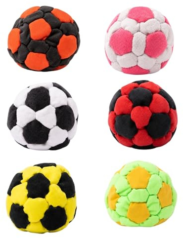 Footbag Hacky Sack Strapazierfähige Nähte,Abriebfest Hacky Sack Ball für Täglichen Gebrauch,Farbecht Hackisack Bälle Vielseitig Jonglierbälle für Drinnen & Draußen SandsäckchenPicknicks(6 PCS)