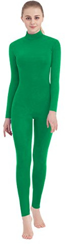 SUPRNOWA Damen Turtleneck Full Body Unitard Bodycon Einteiler Ganzkörper-Overall Langarm Rollkragen Tanzen Yoga Gymnastik Kostüm Bühnenauftritt