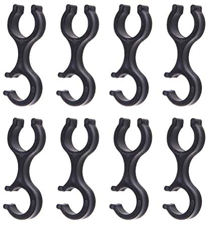 8 stücke Alpenstock Form Clips Gehäuse Schlauchführung für Outdoor Spazierstock (Schwarz)