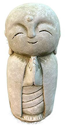 Darthome Stone Outdoor Lovely Buddha Monk Outdoor Home Garden Statue Sculpture Ornament 18cm