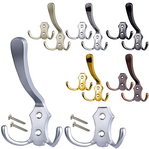 Stahlia Vintage Garderobenhaken Chrom Matt Set zum Schrauben - Wandmontage für Flur und Metallkleiderhaken