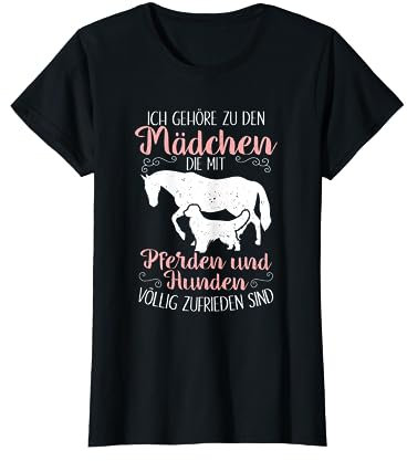 Ich Gehöre Zu Den Mädchen Pferden und Hunden Reiten Pferd T-Shirt