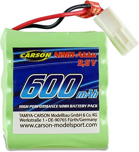 Carson 500608256 9,6V/600mAh NiMH Amphi Pow.Truck Mini Stecker Tamiya - Ersatzbatterie; RC Batterie,Zubehör für ferngesteuerte Fahrzeuge, Ersatzbatterie für Modellbau