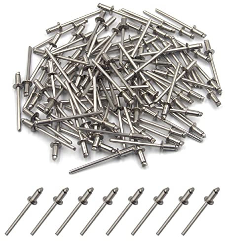 BESTYCHAO 50 pezzi rivetti in acciaio inossidabile 304 ciechi (3,2 mm x 6 mm)