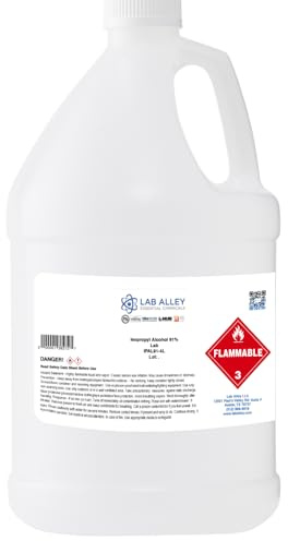 Lab Alley Isopropyl Alcohol 91% Lab Grade, Rubbing Alcohol Solvent, 4 Liters