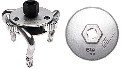 BGS 1031 | Ölfilterspinne, 3-armig | für Ölfilter Ø 60-100 mm | inkl. Adapter & 1041 | Ölfilterschlüssel | 14-kant | Ø 74 mm | für Audi, BMW, Mercedes-Benz, Opel, VW