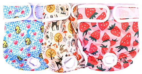 Medo Reusable Dog Nappies 3 Pack, Female, Size S 30-40 Cm, Multi