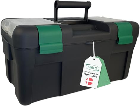raaco Boîte à Outils 20, pour Rangement Outillage Vide en Plastique, 27,5 x 51,8 x 26 cm, Capacité 30 kg, Caisse Outils Légère, avec Compartiment Intérieur & Espace de Rangement dans le Couvercle