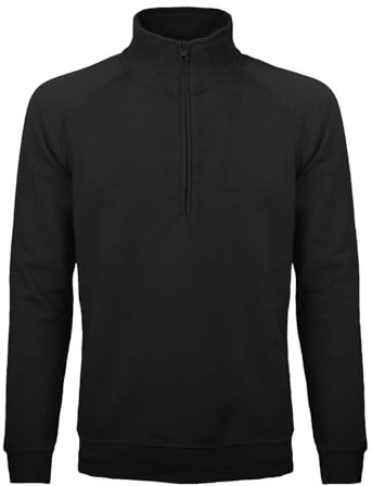 CHEMAGLIETTE! Felpa Mezza Zip Felpata Unisex Cotone - Maglia da Lavoro
