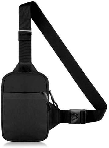 MUNSKT Bolso bandolera impermeable, mochila ligera con cremallera y correa ajustable, para hombres y mujeres, deportes al aire libre, viajes, senderismo, camping, ciclismo, Negro, Taille unique