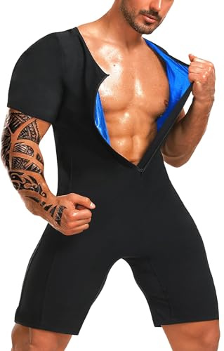 Mulnall Combinaison de sauna pour homme - Maillot de sudation pour homme - Gilet de sudation - Maillot d'entraînement avec short - Attrape la chaleur - Entraînement de la transpiration