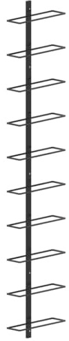 SMH LINE® Weinregal Metall schwarz für 10 Flaschen Flaschenhalter Metall Aufbewahrung Wandmontage Hängeregal Flaschenregal Wandregal Weinflaschenregal