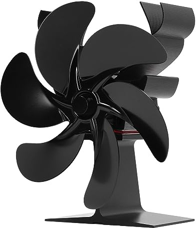 Heat Powered Stove Fan, Wood Stove Fan 6 Blades Efficiently Circulate Warm Air for High Temperature Resistant Wood Burning Fireplace, Fireplace Fans
