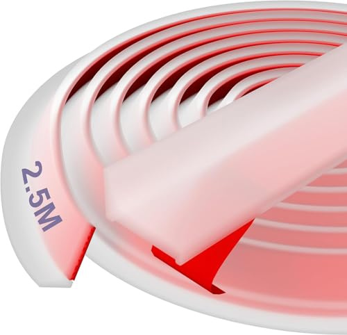 Barriera Doccia Ferma Acqua Silicone - Hzetuu 2.5M Guarnizione Doccia Sottoporta, Autoadesivo, Flessibile, Facile da Installare, Ideale per Bordo Piatto Doccia e Bordino Top Cucina, Trasparente