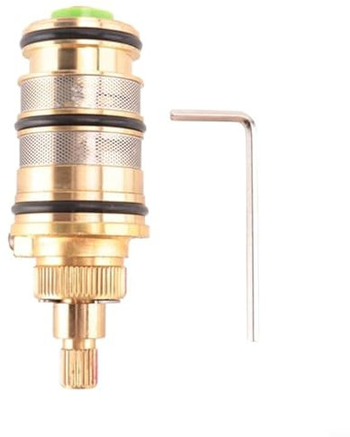 EXTRWORY Thermostatic Bath Shower Mixer Valve Copper Thermostatic Valve Core, Household Thermostatic Tap, Solar Thermostat Valve, Hot and Cold Temperature Control Valve Core