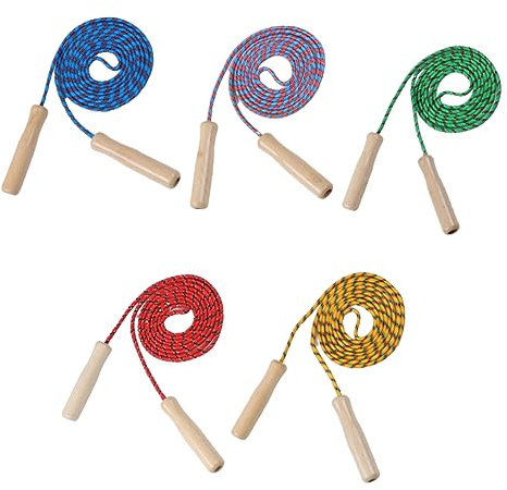 MUSISALY 5stücke Holzgriff Springseil Für Junge Mädchen Und Schüler Übungsgerät Für Fitness Sport Und Training Farben Zufällig Für Indoor Und Outdoor Aktivitäten
