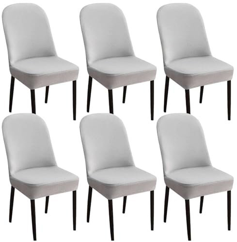 TFBHL Stuhlhussen aus Samt für Esszimmerstühle, 1/2/46er-Set, weicher, dehnbarer Stuhlbezug mit gebogener Rückenlehne, für Esszimmer, Bankett, Heimdekoration, B, 6er-Pack
