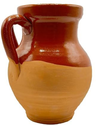 Pignata in Terracotta Semi-Smaltata Italiana Fatta a Mano Altezza 25 Cm