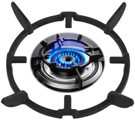 Pan Support for Gas Hob, Cast Iron Pan Ring 17cm, Non-Slip Stove Rack for Pan, Moka Pot, Universal Cooktop Stand for Kitchens