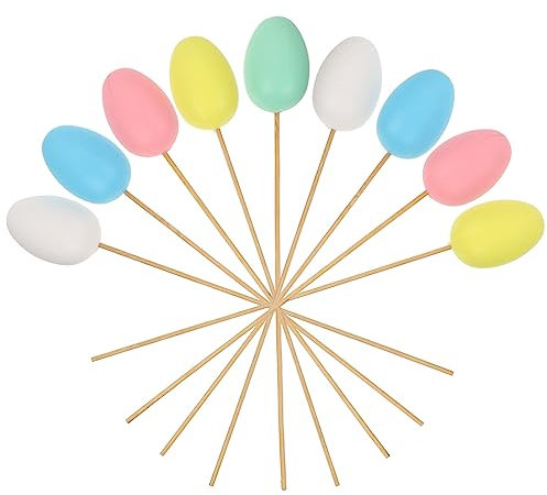ERINGOGO 9pcs Easter Egg Paint Plastic Easter Eggs Sticks for Boys and Girls Decorative for Decorations