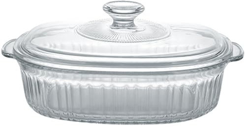 Glass Casserole Dish with Lid 1.5L Glass Baking Dishes Heat/Cold Resistant Large Casserole Dish with Handles Oval Shaped Dishes for Oven Microwave Safe