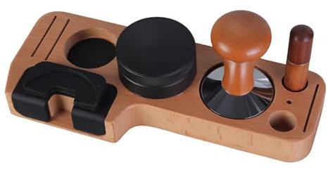 Delicato Espresso Tamping Stand Set Elegante Espresso Accessori Set con Distributore per Caffè e Banchi Negozi