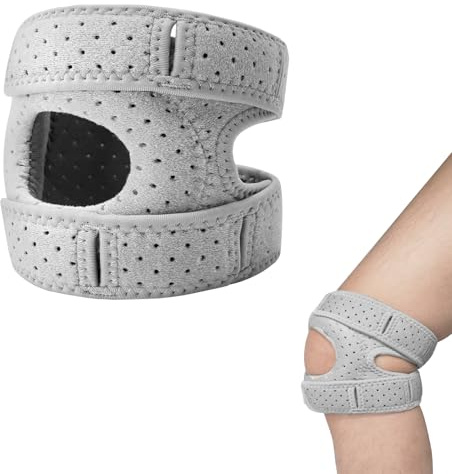 Wepai Kniebandage für Männer/Damen,Kniebandage Verstellbare Knieorthesen,Patella Stabilisierende Knieorthese für Läuferknie, Arthritis, Sport, Heilung Nach Verletzungen,Pain Relief Knee Braces (Grau)
