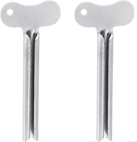 2Pcs Stainless-Steel Tube Toothpaste Squeezer Keys Metal Hair Dye Color Key Roller Dispenser Wringer Tool Processing Bathroom Safety, Aids and Accessories