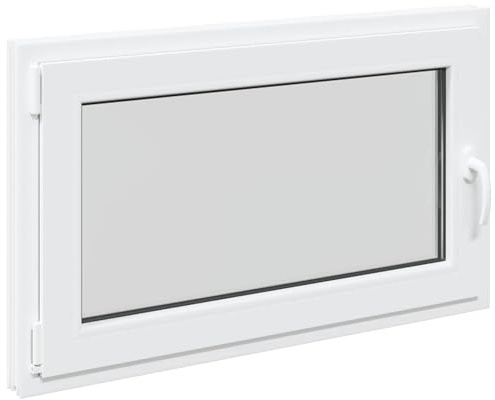 Källarfönster RISOR vit 100 x 60 cm PVC och glas, modern källarfönsterdesign, hållbar PVC-glaskonstruktion, energieffektiv, värmeisolering, ljudisolering, roterande funktion