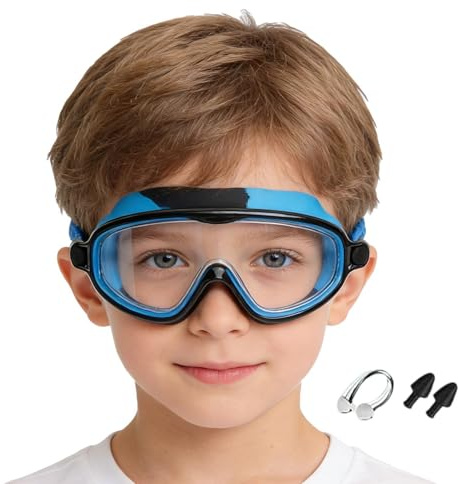 Simglasögon för barn - Simglasögon med bred sikt | imfria simglasögon | Vattentät läckagesäker simmask för ungdomar | Bekväma justerbara gogles för pojkar flickor pool snorkling användning