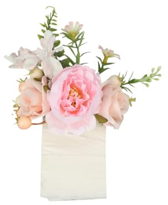 TXLEAPEY knappblomma för handled, nålblomma och trädblommor, blomma till bal, rosblomma för bröllop, årsdag, bal, fest, konstgjorda blommor, En Storlek, acetat, ingen ädelsten