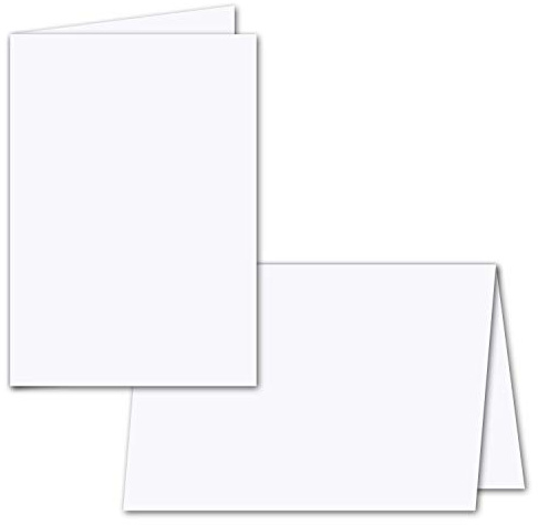 100x faltbares Doppel-Einleger für B6 Faltkarten - hochweiß - 118 x 165 mm - ideal zum Bedrucken mit Tinte und Laser - mattes 90 g/m² Einlege-Papier