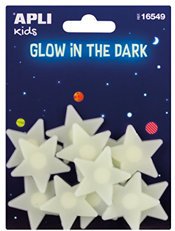 APLI Kids 16549 - Bolsa de pegatinas luminiscentes, estrellas pequeñas