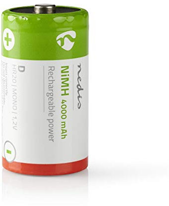 Nedis Lot de 2 Piles Rechargeables Ni-MH 1,2 V 4000 mAh