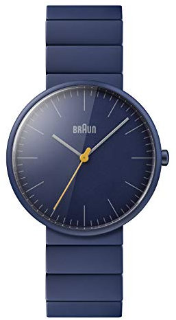 Braun Unisex Full-Ceramic 3-Hand Analogue Quartz Watch, Dark Blue Dial and Dark Blue Ceramic Bracelet and 38mm Case, Model BN0171NVNVG.