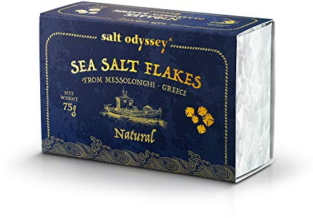 Salt Odyssey Scaglie di Sale Marino 75 g (Confezione da 3) – Sale Marino Greco Naturale per Condire e Rifinire i Piatti