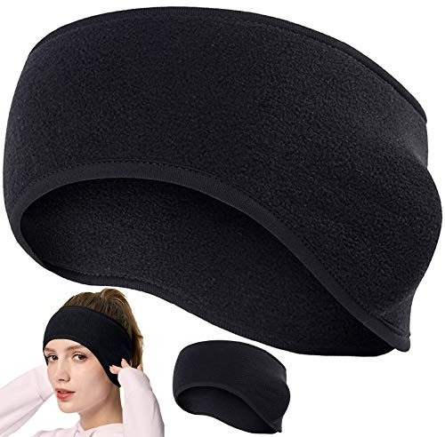 KARAA 2 Stück Ohrenwärmer Stirnbander Kopfband Winter Ohrenschutz Winddicht Schweißband unter Helm Sportband für Herren Damen Kinder Mädchen Fahrradhelm mit Pferdeschwanz-Öffnung