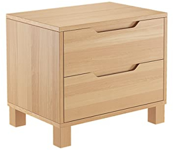 Nachttisch Buche Kubus-Form Bettkommode Nachtschrank mit Schublade