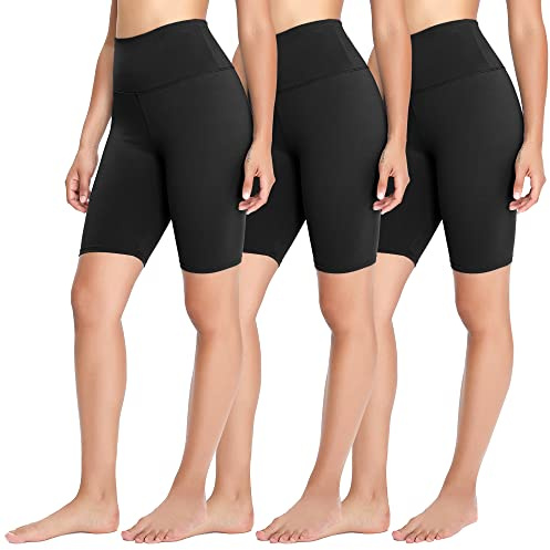 FOTOCITI 3er Pack Radlerhose Damen High Waist Kurze Sporthose | Elastisch Shorts Sommer Leggings Hosen für Sport Yoga Gym