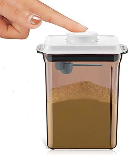 Lepidi 2.3L Milchpulver Aufbewahrung, Tragbarer Versiegelter Milchpulver Kasten, Milchpulver Behälter mit Löffel, Einhandbedienung, Anti-UV, zur Aufbewahrung Milchpulver, Lebensmitteln