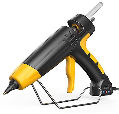 Pistola per colla a caldo da 500 W ad alta potenza con display digitale a temperatura regolabile con ugello in rame e 10 stick di colla da 11 mm, lo strumento perfetto per tutte le tue esigenze di