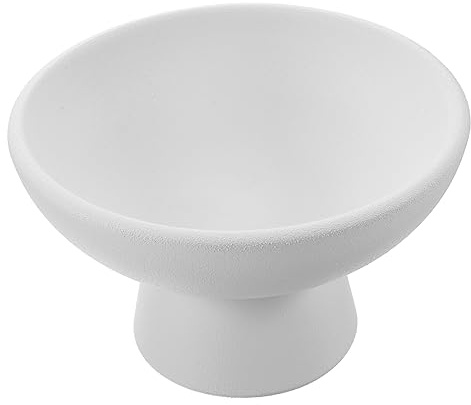 RORPOIR Fruit Bowls Ceramic Fruit Bowl Ceramic Serving Tray Table Trays for Eating Desk Candy Plate Snack Serving Flower Arrangement Flowerpot Dried White