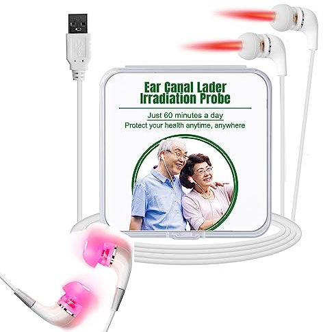 KRRHUEO Luhaka Infrapeace Red Light Therapy Earplugs, Red Light Therapy Earplugs, Tinnitus Relief Device, Tinnitus Relief Ear Plugs, Tinnitus Ear Laser Therapy Earplug (White)