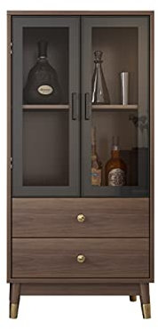 FIONEL Barschrank Simplicity-Weinkabinett mit 2 Türen und 2 Schubladen, Eintrittsablagerungsschrank Esszimmer Storage Bar Schrankt Wohnzimmer Wine Rack